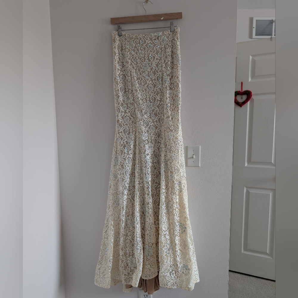 La Femme Lace And Jewel Long Gown
